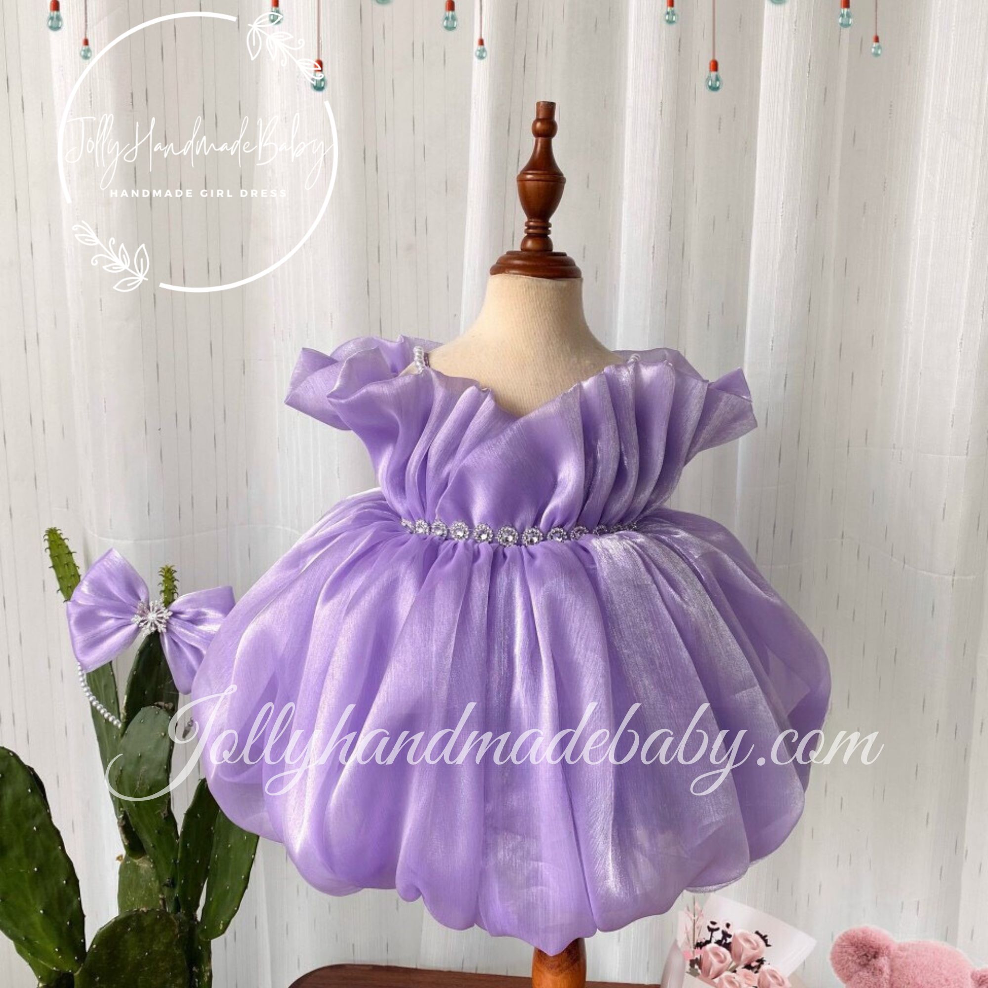 LAVENDER ORGANZA DRESS Personalized Baby Girl Clothes