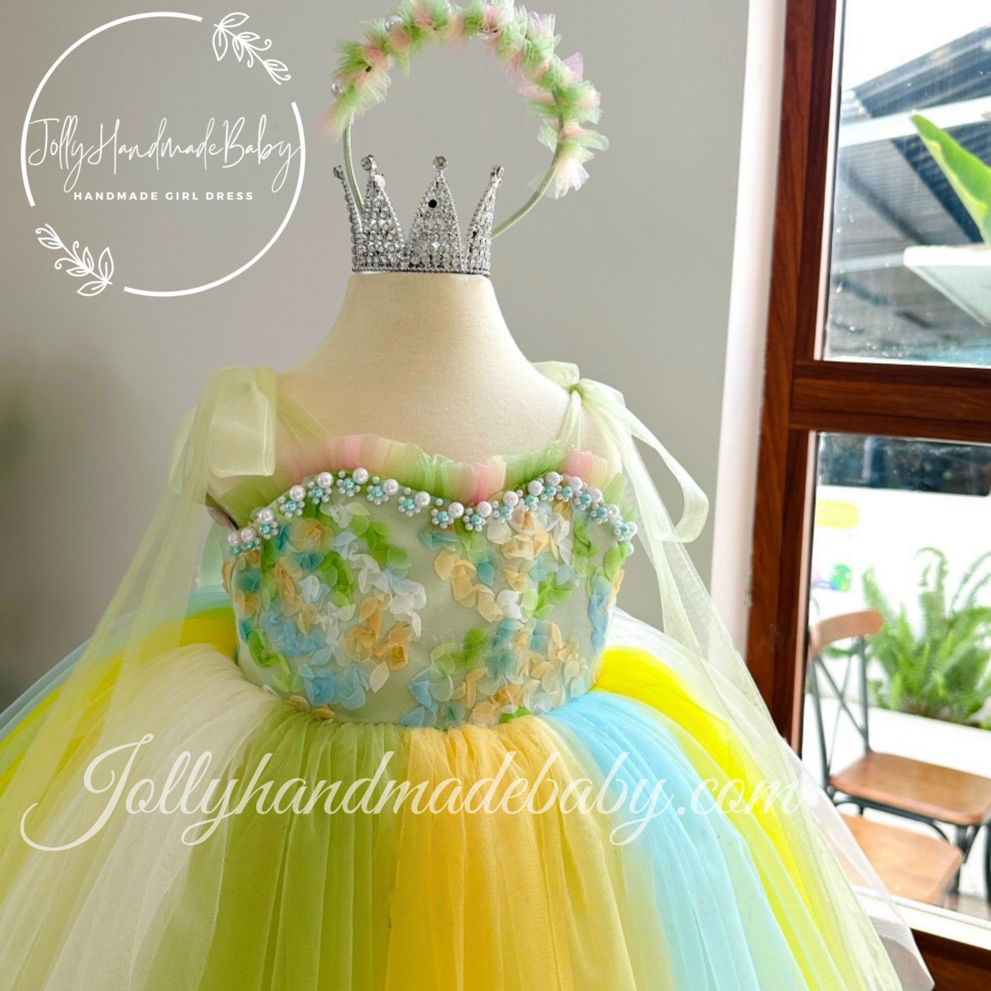 Avocado Tulle Dress Tutu Dress For Baby Girl Girl Party Fluffy Dress