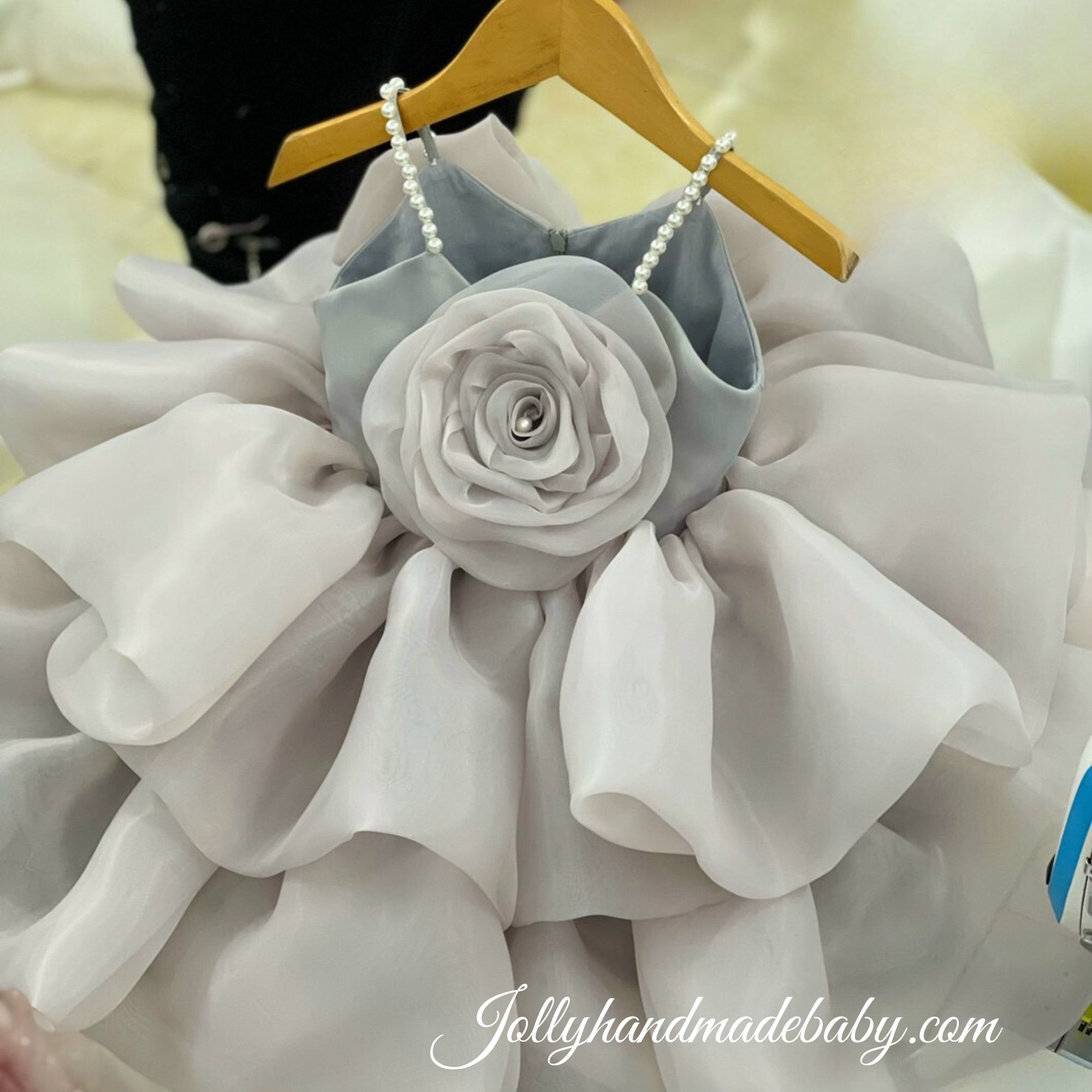 Girls Flower Fluffy Dress Gray Baby Organza Dress Celebrating Your Girl’s Special Day