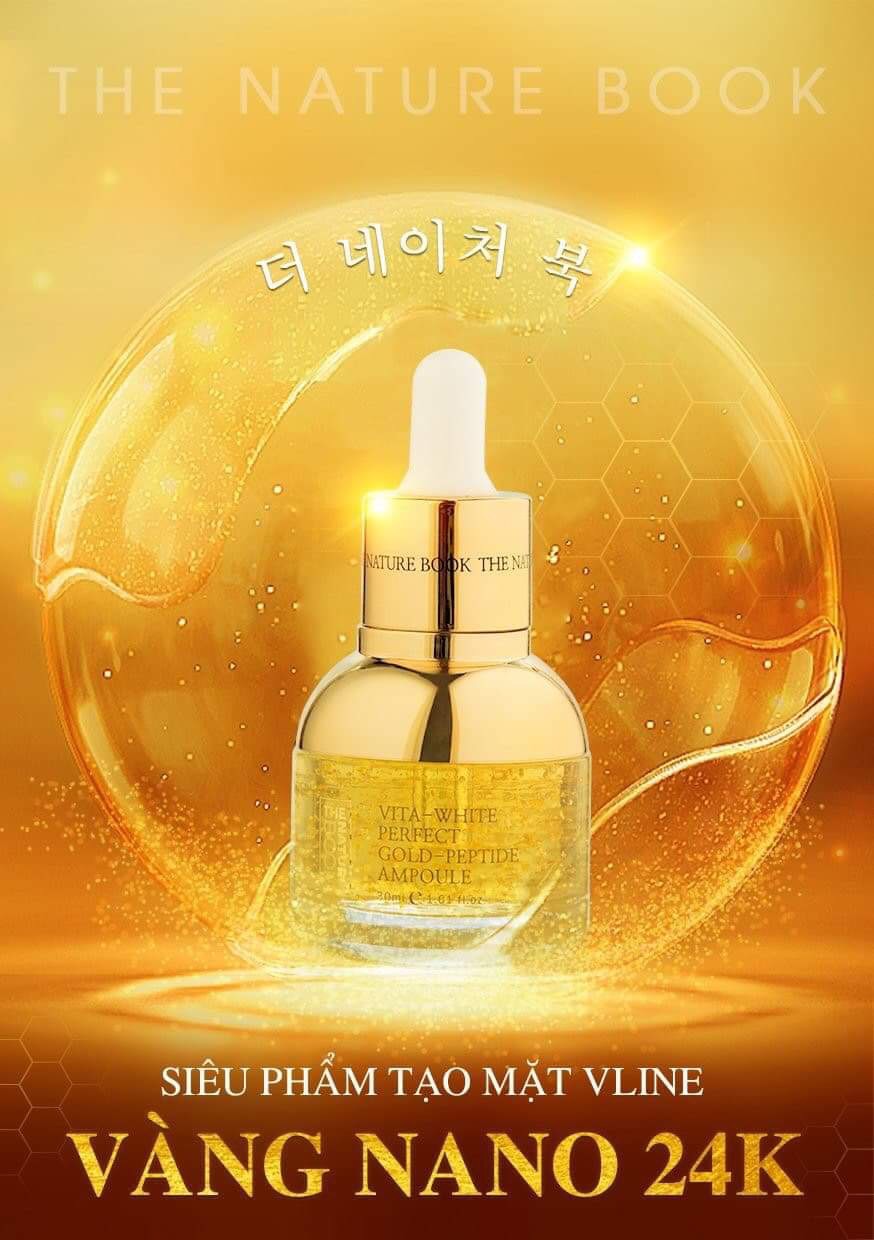 Ampoule vàng 24K The Nature Book - 30mlVita - White Perfect Gold Peptide Ampoule