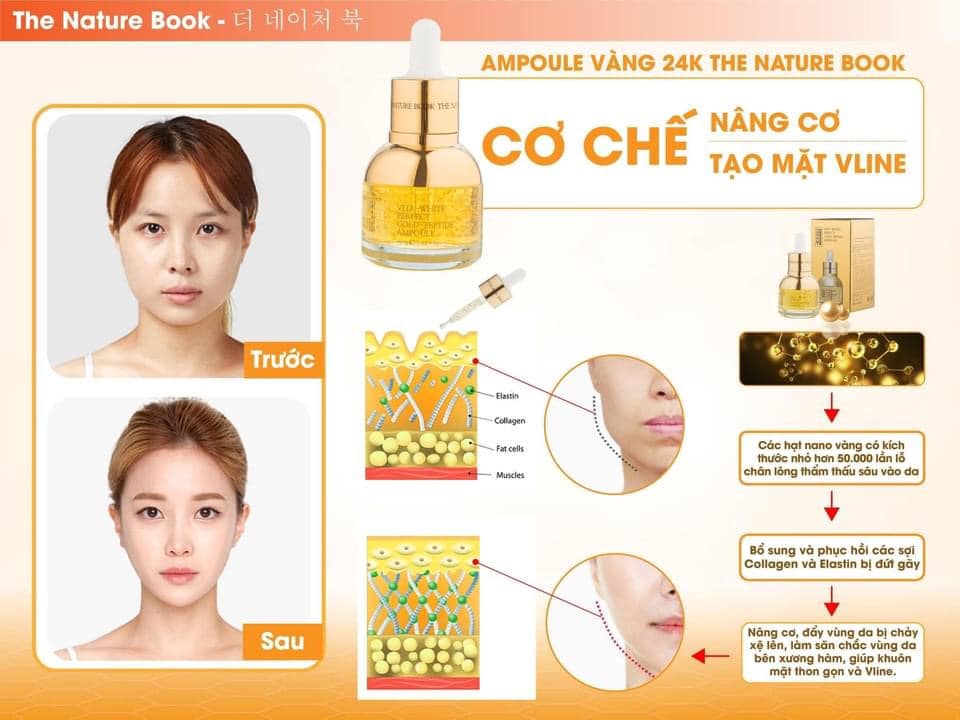 Ampoule vàng 24K The Nature Book - 30mlVita - White Perfect Gold Peptide Ampoule