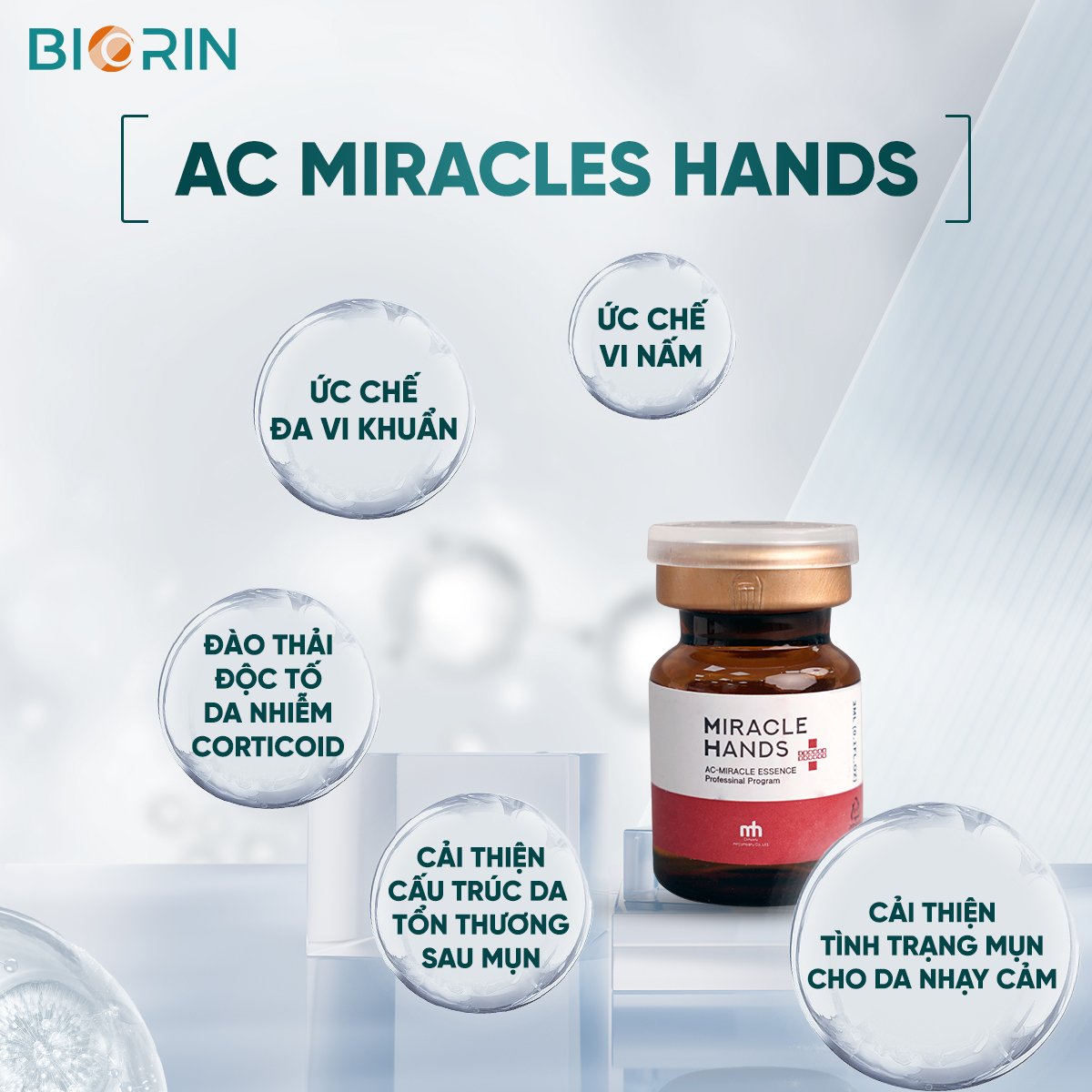 Meso mụn AC-Miracle Essence - Tinh chất ức chế đa vi khuẩn và vi nấm gây mụn - 3ml
