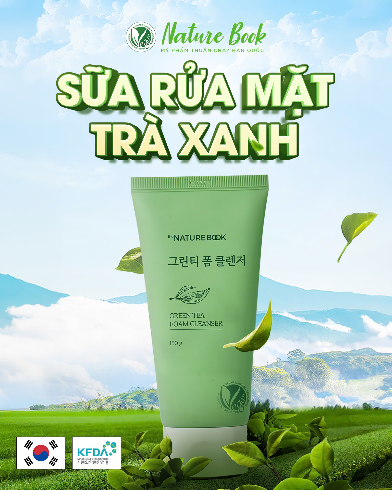Sữa rửa mặt trà xanh The Nature Book - The Nature Book Green Tea Foam Cleanser