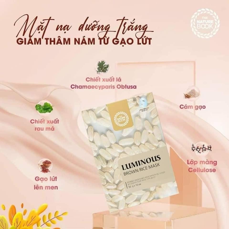 Mặt Nạ Dưỡng Trắng, Giảm Thâm Nám Từ Gạo Lứt The Nature BookLuminous Brown Rice Mask