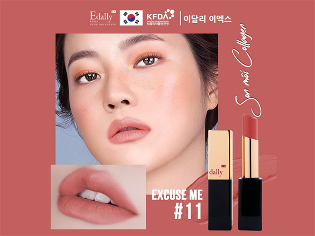 Son môi Collagen Edally EX Màu Hồng Nude - Excuse Me - Edally EX Collagen Ampoule Lipstick #11