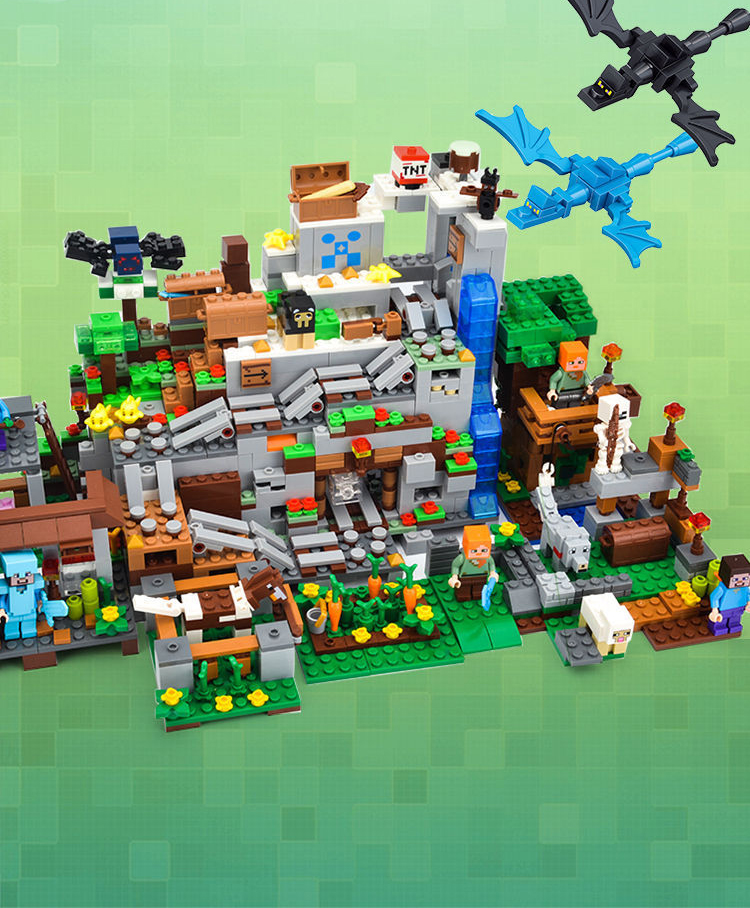 Lego MineCraft My World Lắp Ráp Mô Hình Sáng Tạo 1in3 Hang Động Núi Cao  2886 Khối BELA10735  Đồ chơi trẻ em