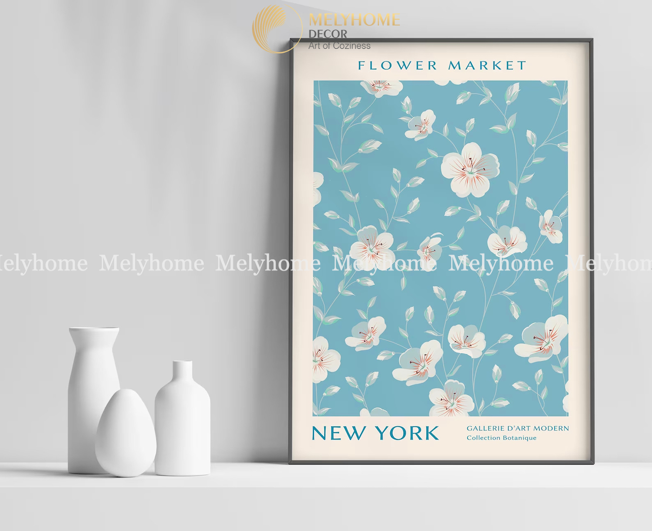 Tranh Đơn Dọc Treo Tường Tráng Gương / Canvas Cao Cấp Hoa Flower Market Matisse Tối Giản Nghệ thuật H234
