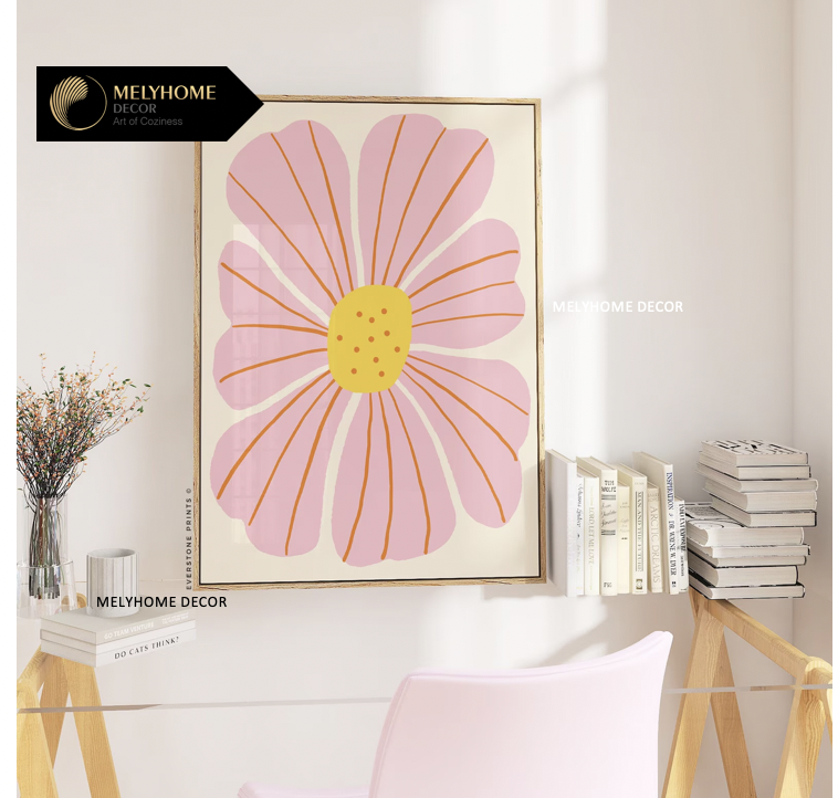Tổng hợp các mẫu tranh Hồng Pastel Dễ Thương Ngọt Ngào Nghệ Thuật Cô Gái Trừu Tượng Boho Minimalist Tối Giản Đơn Dọc Treo Tường Trang trí