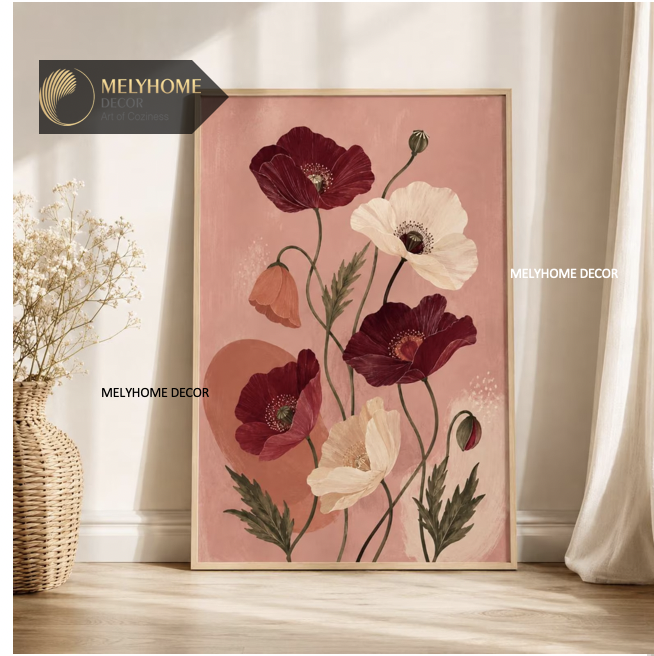 Tổng hợp các mẫu tranh Hoa Cúc Mẫu Đơn Túc Anh Hoa Dại Nghệ Thuật Tối Giản Vintage Trừu Tượng Nhật Bản Đa Dạng Phong cách Tranh Treo Tường Trang trí phòng ngủ phòng khách _ MELYHOME DECOR