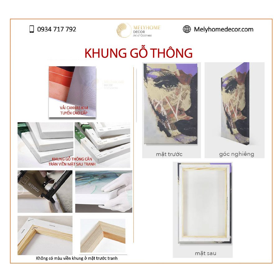 Bộ 3 tranh treo tường canvas Tráng gương cao cấp trang trí nhà hàng, bàn ăn -28