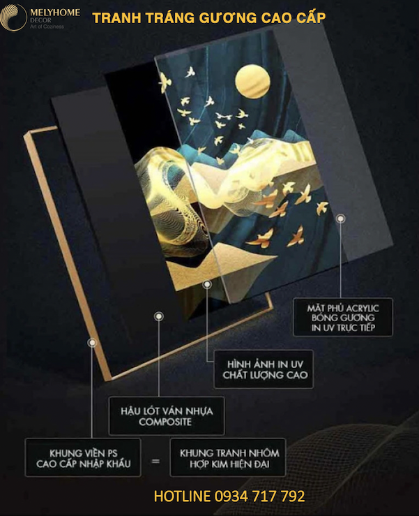 Tranh Xanh Dương Biển Chim Trời Boho Minimalist Wabi Sabi Nhật Bản Tối Giản Đơn Dọc Treo Tường Tráng Gương / Canvas Cao Cấp Trang trí Phòng Học Bàn ăn