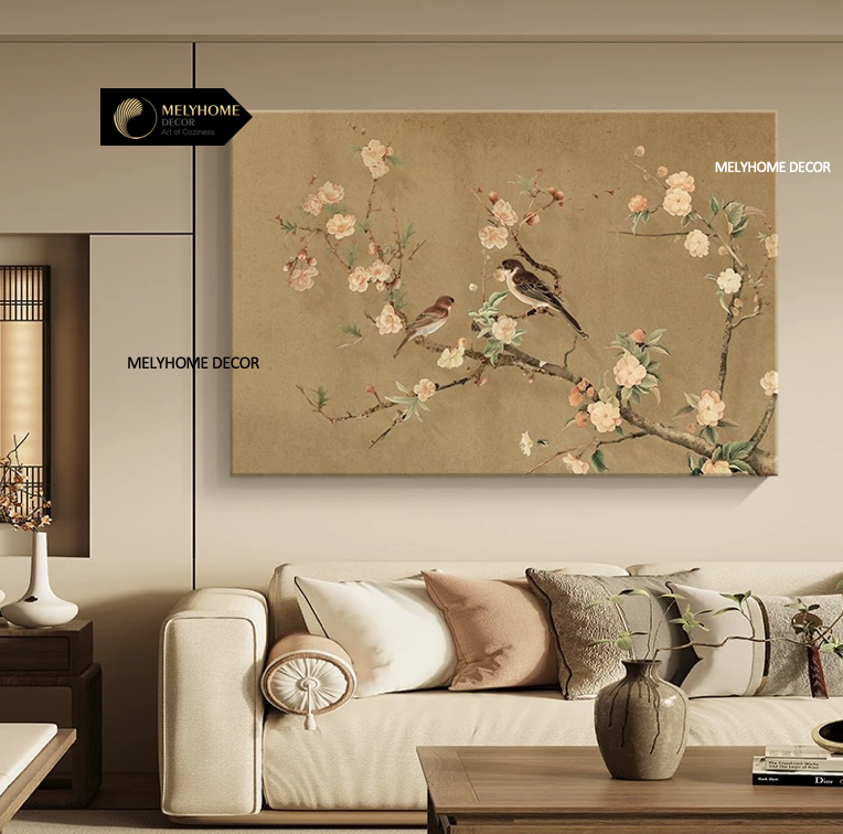 Tổng hợp các mẫu tranh indochine Vintage Trung Hoa Hoa MỘC LAN Chim đậu cành hoa Nghệ Thuật Treo Tường Trang trí