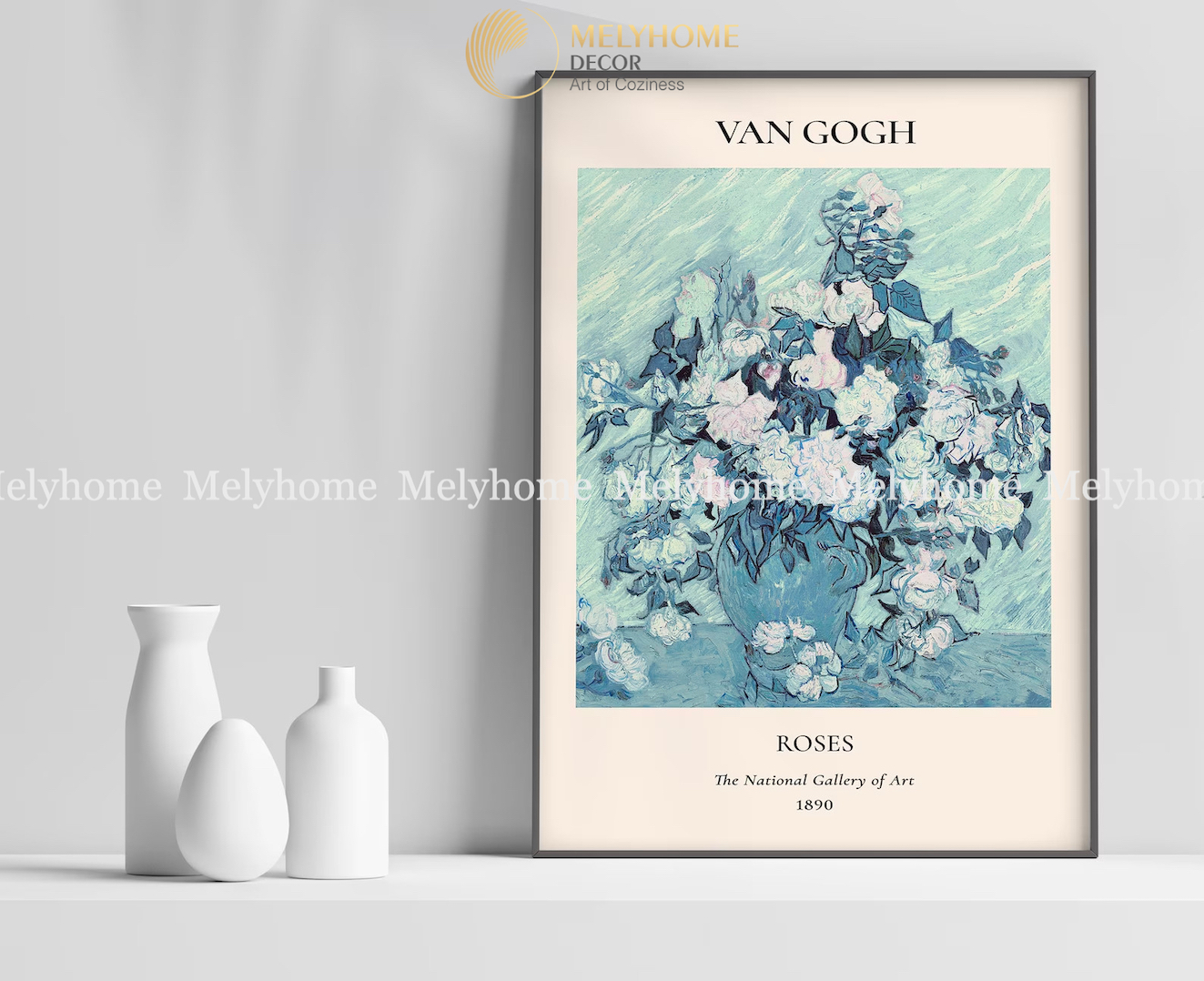 Tranh Đơn Dọc Treo Tường Tráng Gương / Canvas Cao Cấp Hoa Flower Market Matisse Vangogh Tối Giản Nghệ thuật H235