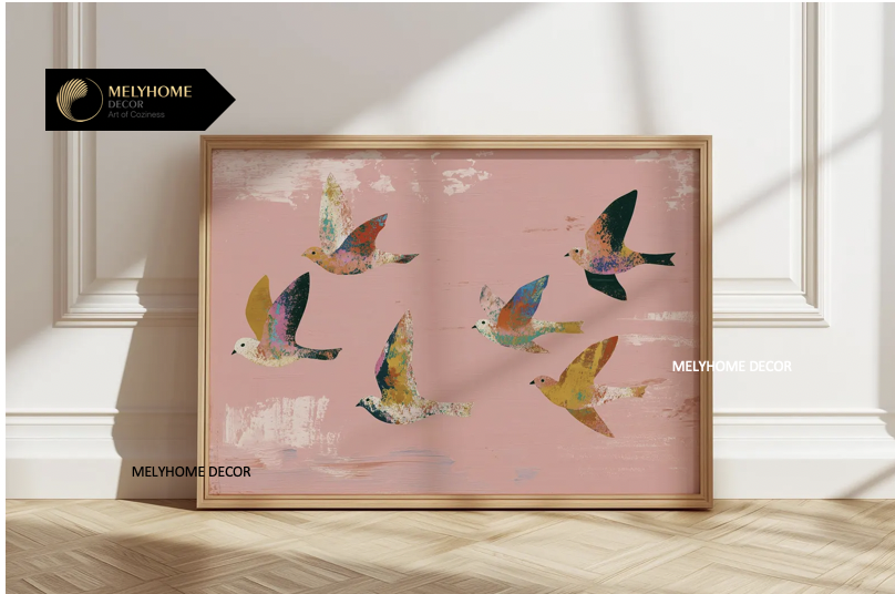 Tổng hợp các mẫu tranh Hồng Pastel Dễ Thương Ngọt Ngào Nghệ Thuật Cô Gái Trừu Tượng Boho Minimalist Tối Giản Đơn Dọc Treo Tường Trang trí