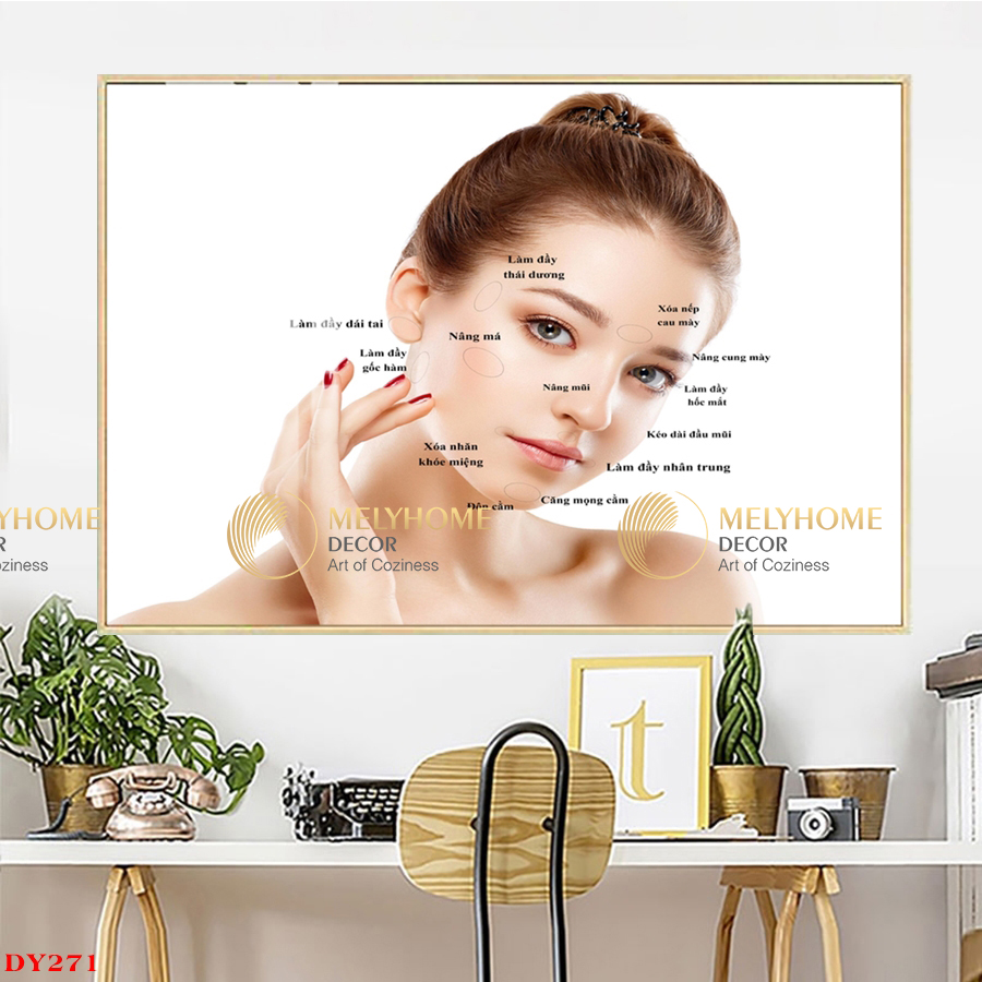 Tranh treo tường đơn dọc canvas Tráng gương spa thẩm mỹ viện  (tỷ lệ 2:3) -8