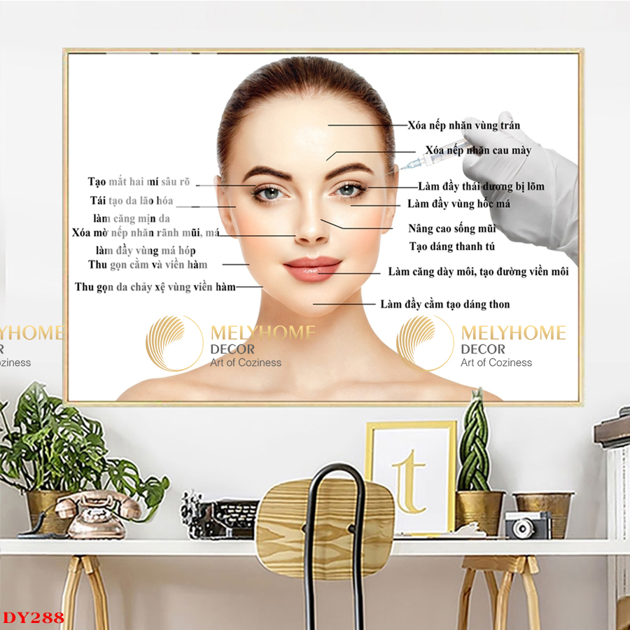 Tranh treo tường đơn dọc canvas Tráng gương spa thẩm mỹ viện  (tỷ lệ 2:3) -6