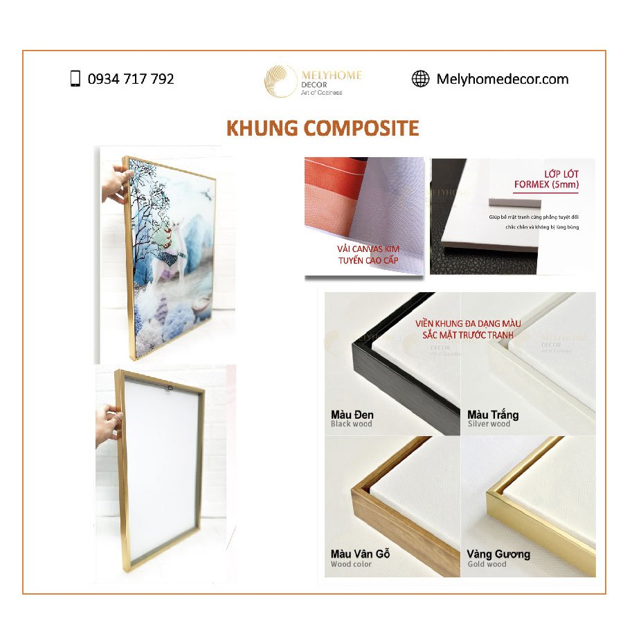 Tranh treo tường đơn ngang đồng quê Việt Nam - tỷ lệ 2:3-4
