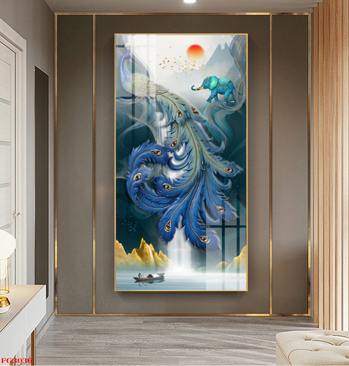 Tranh treo tường đơn dọc Canvas Tráng gương Công Phượng trừu tượng tỷ lệ 1:2 -35