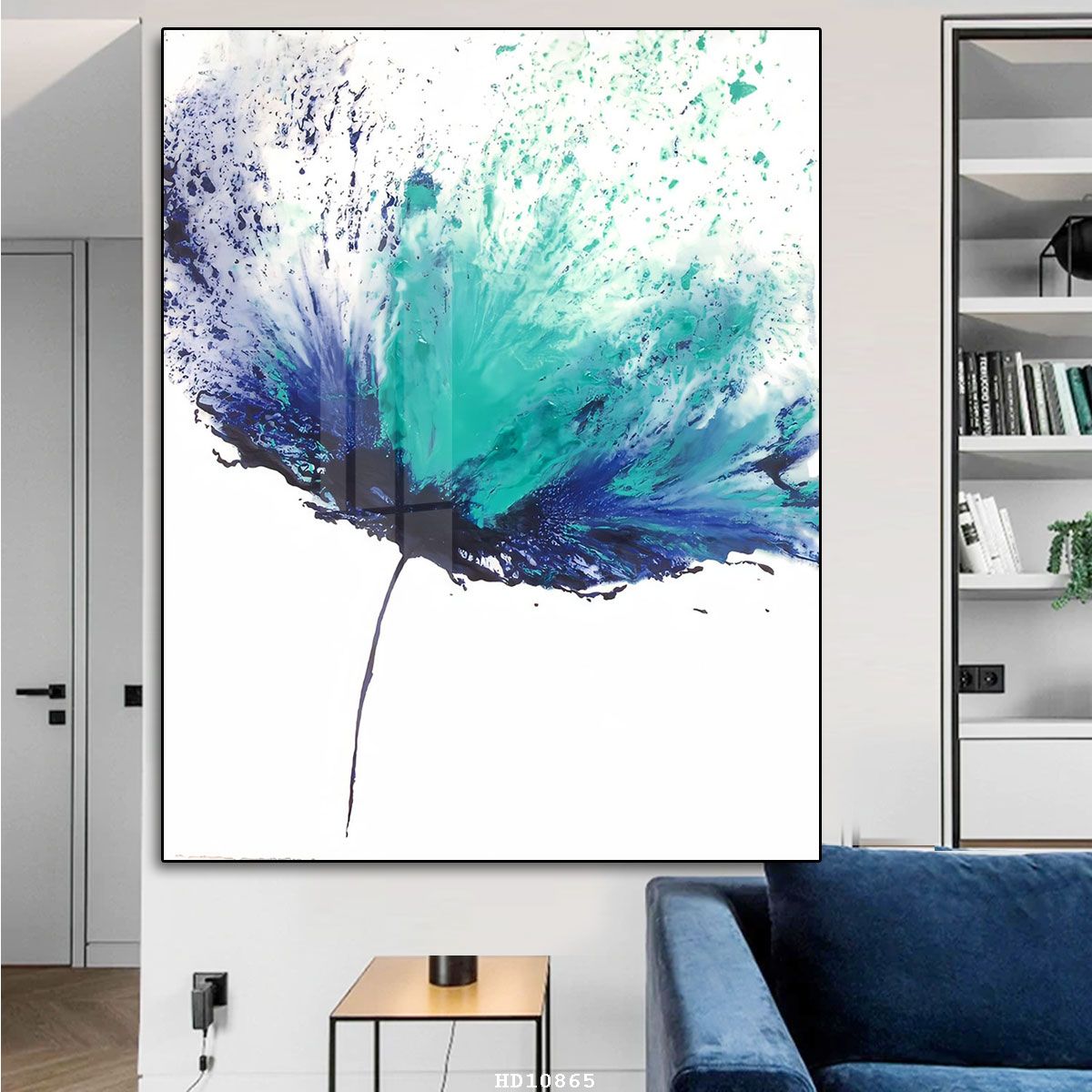 Tranh treo tường canvas Tráng gương cao cấp trừu tượng hoa bồ công anh tỷ lệ 2:3 -40