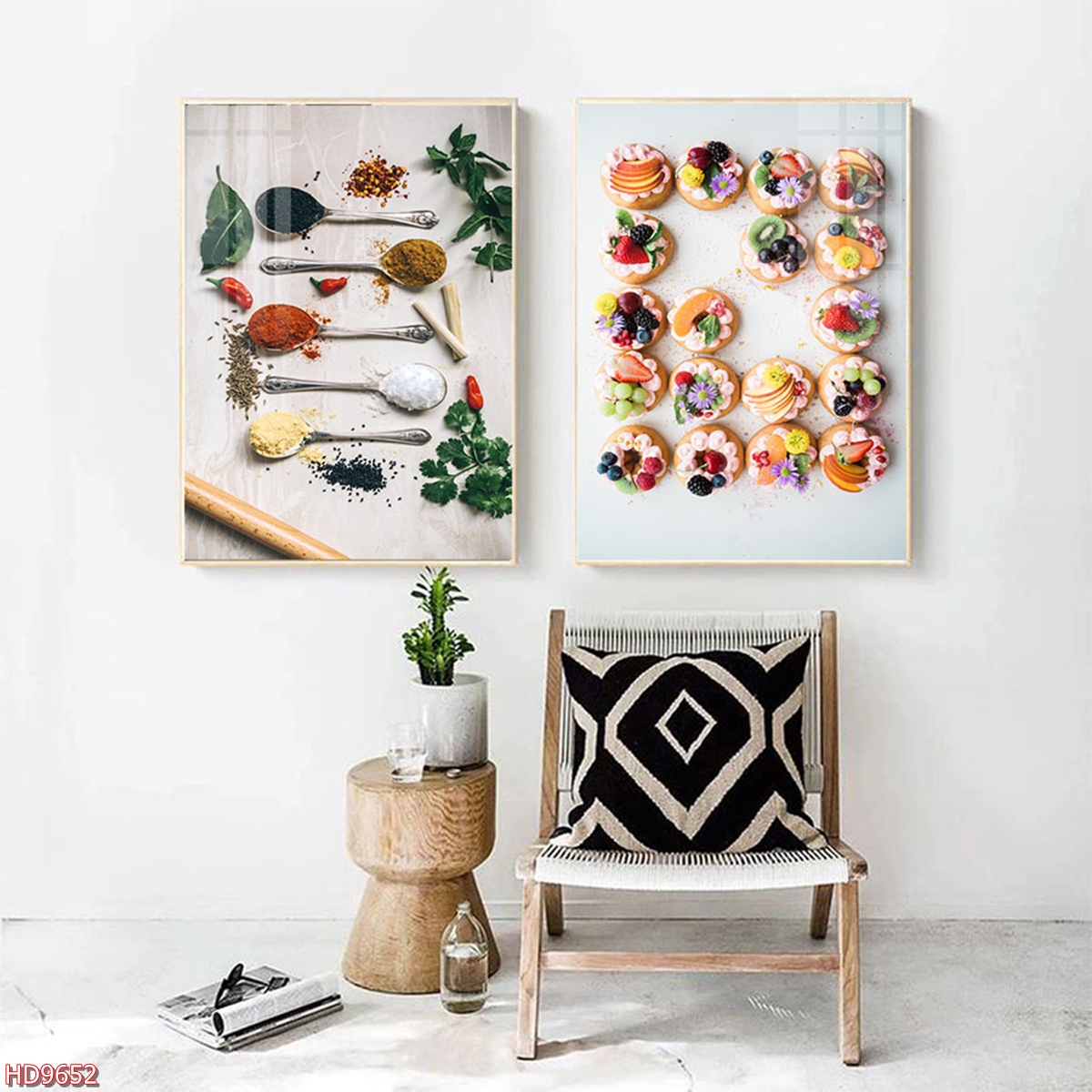 Bộ 2 tranh treo tường canvas Tráng gương cao cấp- trang trí quán cafe bàn làm việc - 1