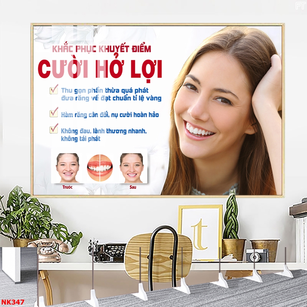Tranh treo tường đơn dọc Tráng gương Cao Cấp Phòng Khám Nha Khoa - Răng Hàm Mặt- Nụ Cười Đẹp tỷ lệ 2:3 -21