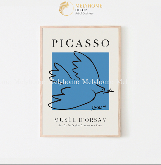 Tranh Đơn Dọc Treo Tường Tráng Gương / Canvas Cao Cấp Danh Hoạ Picasso Trừu tượng Nghệ thuật H2312