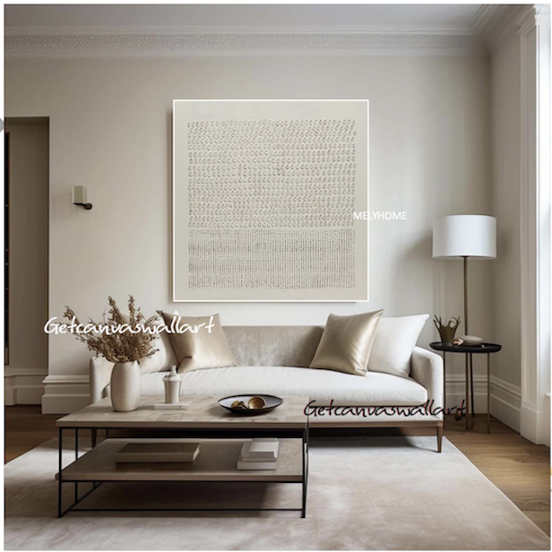 Tranh treo tường đơn vuông- Tráng gương Cao Cấp Nhật Bản Trắng Đen Trừu tượng IN Kiểu Sơn Dầu Wabi sabi Tối Giản Minimalist - MELYHOME DECOR