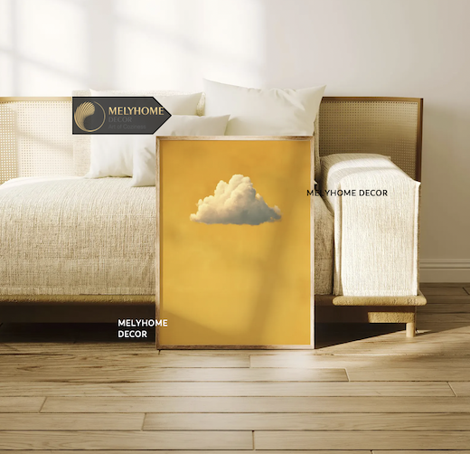 Tranh Màu Vàng Đáng Yêu Ngọt Ngào Hoa Cúc Chanh Mây Vịt Động Vật Chữ Dễ Thương Pastel Tối Giản Đơn Dọc Treo Tường Tráng Gương / Canvas Cao Cấp Trang trí Quán Cafe Showroom Thời Trang