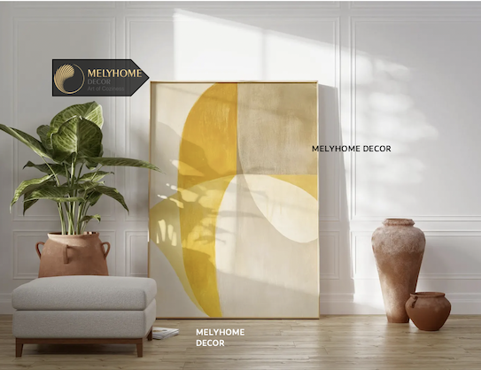 Tranh Màu Vàng Đáng Yêu Ngọt Ngào Hoa Cúc Chanh Mây Vịt Động Vật Chữ Dễ Thương Pastel Tối Giản Đơn Dọc Treo Tường Tráng Gương / Canvas Cao Cấp Trang trí Quán Cafe Showroom Thời Trang