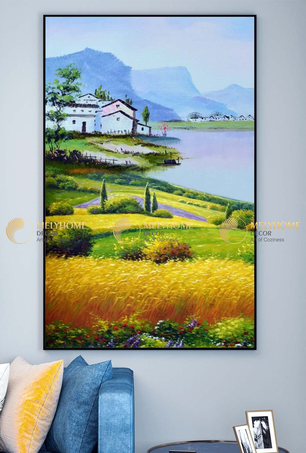 Tranh treo tường đơn dọc canvas Tráng gương núi rừng phong cảnh (tỷ lệ 2:3) -3