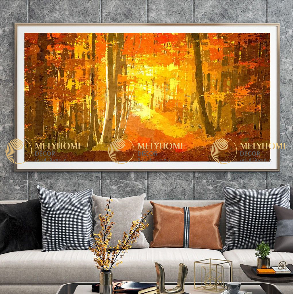 Tranh treo tường đơn dọc canvas Tráng gương núi rừng phong cảnh (tỷ lệ 2:3) -2