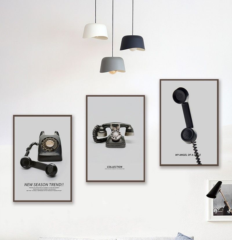 Bộ 3 tranh treo tường canvas Tráng gương điện thoại -1