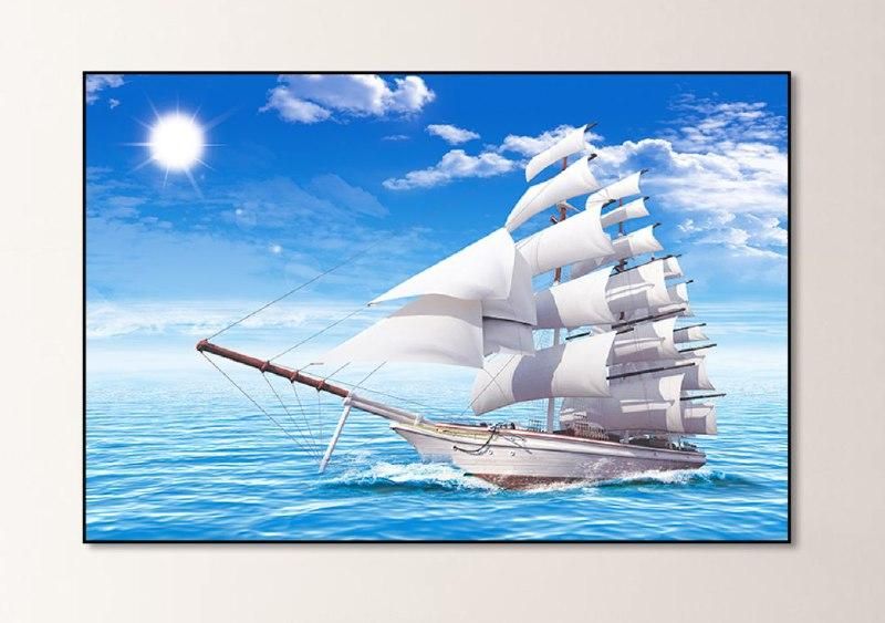 Tranh treo tường đơn ngang thuận buồm xuôi gió hiện đại tỷ lệ 1:2 -3