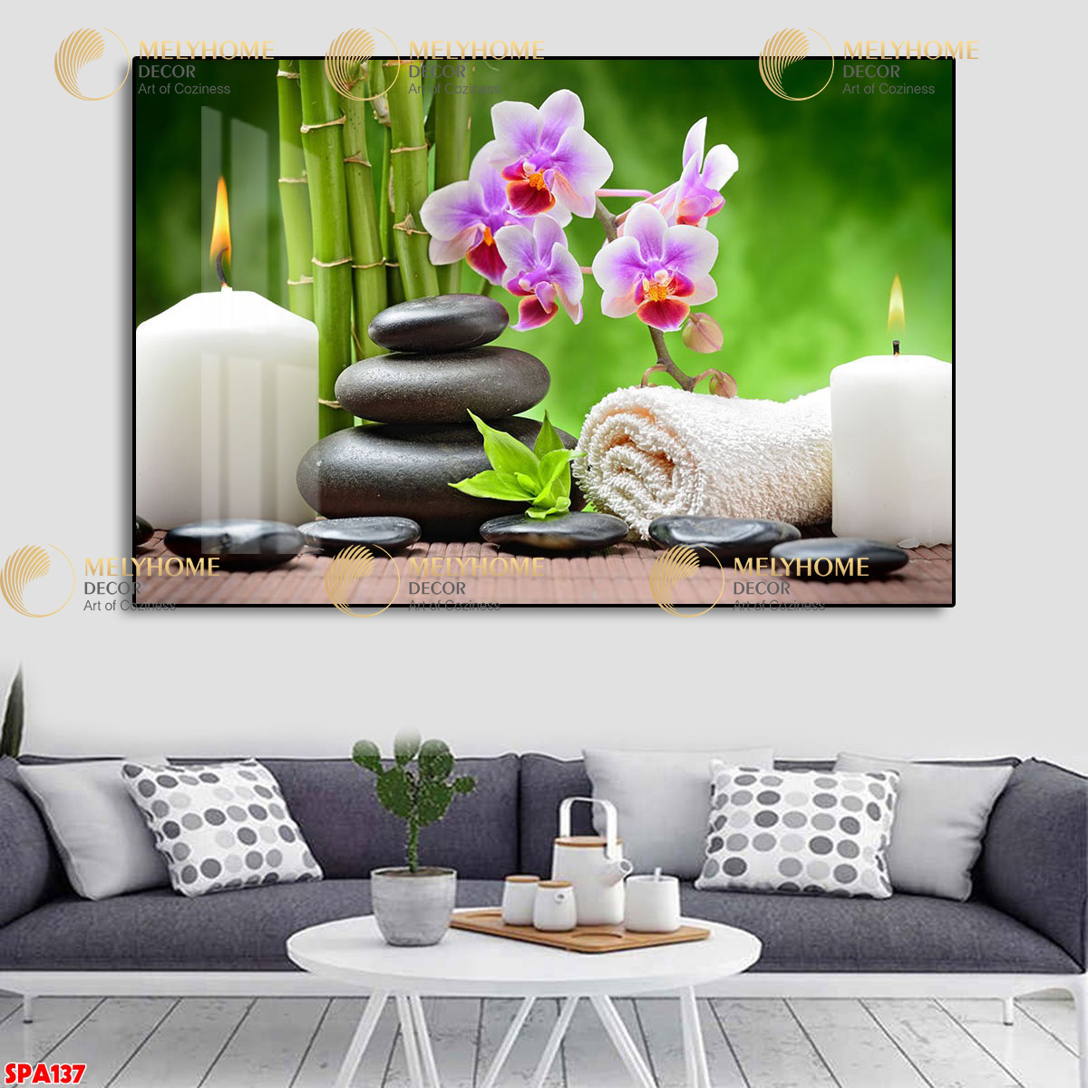 Tranh treo tường đơn dọc canvas Tráng gương spa thẩm mỹ viện  (tỷ lệ 2:3) -10