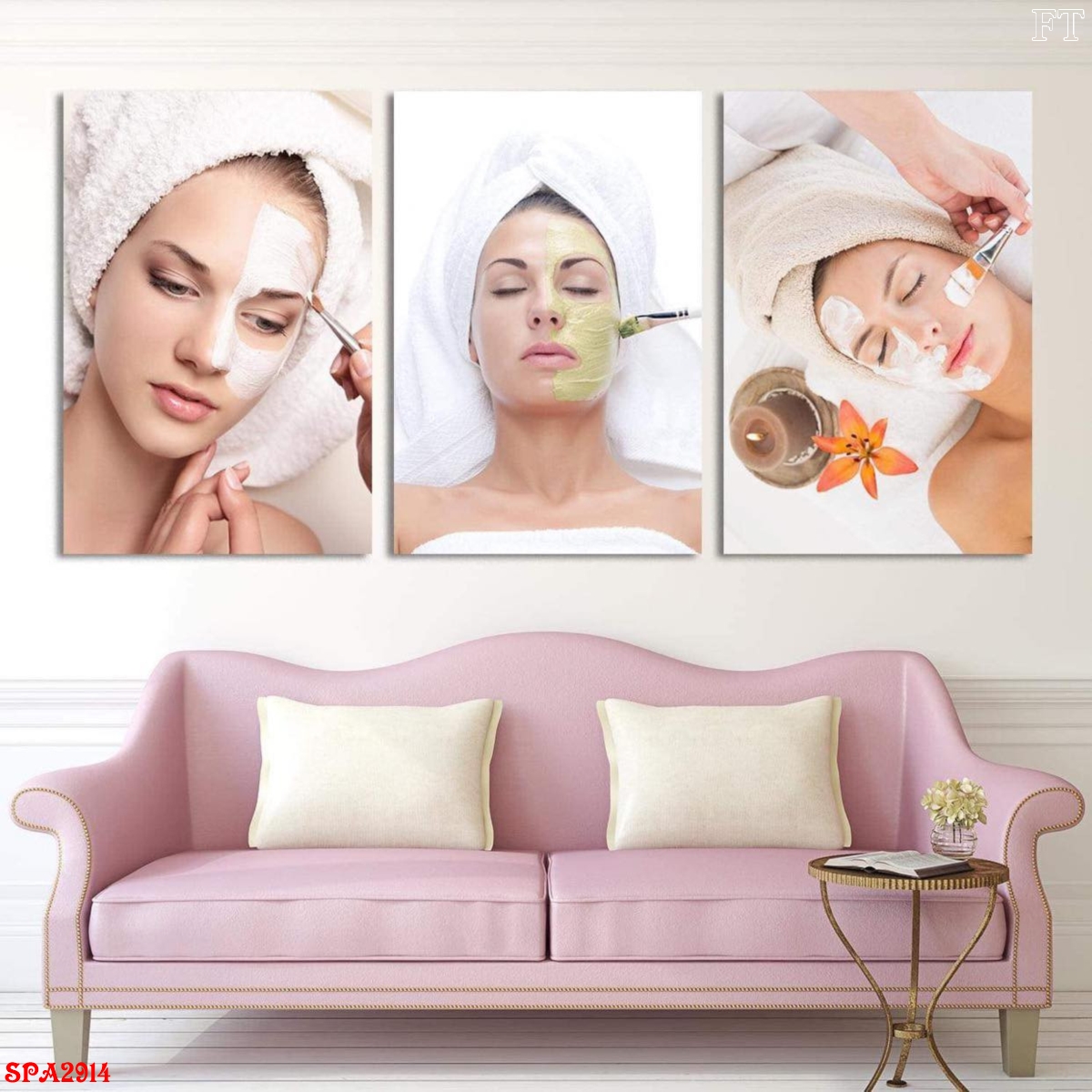 Bộ 3 tranh treo tường tranh spa salon nails makeup - 12