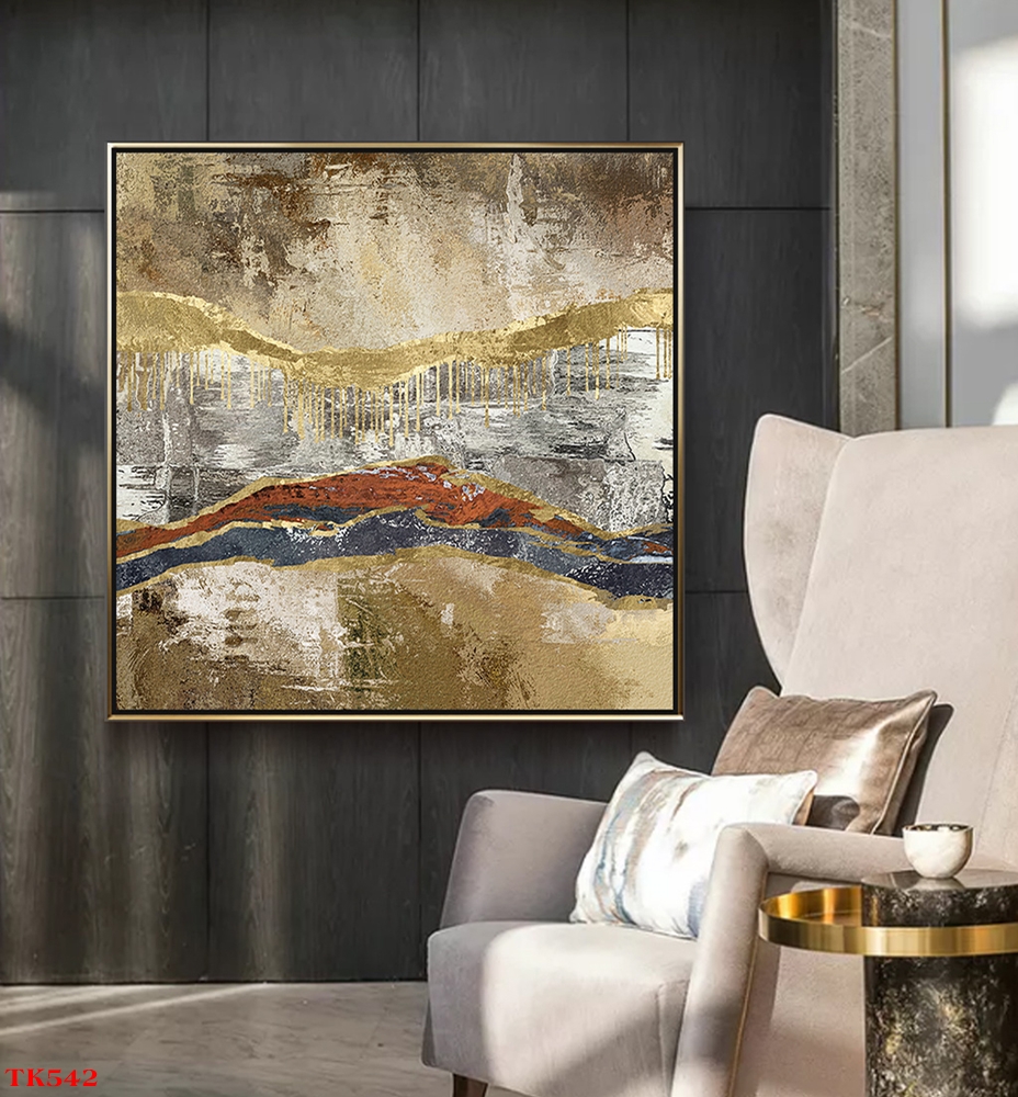 Tranh treo tường canvas Tráng gương cao cấp trừu tượng tỷ lệ 2:3 -56
