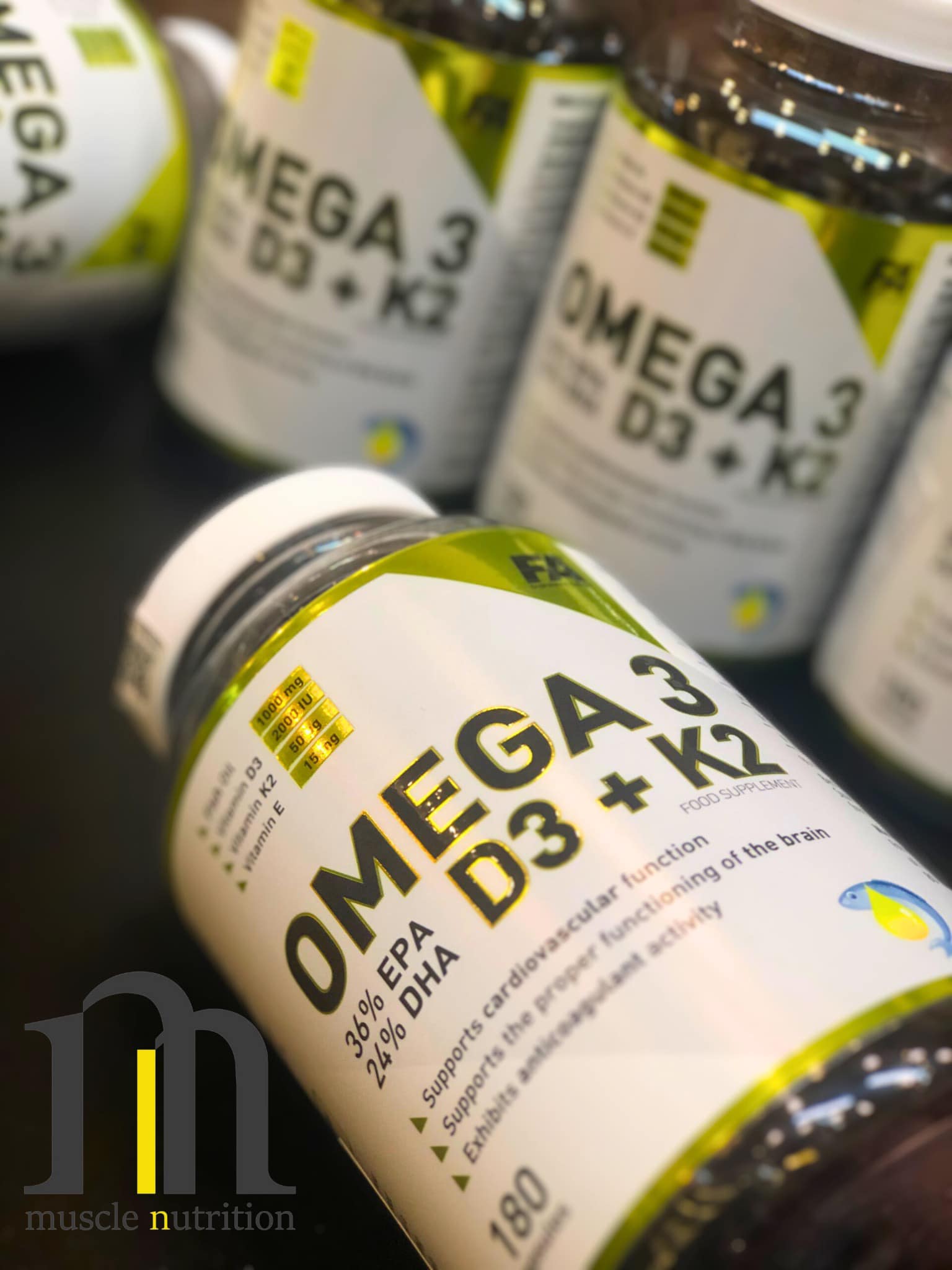 FA OMEGA 3 D3 + K2 PLUS VITAMIN E 180CAPS