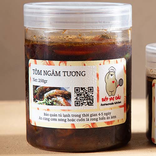Tôm ngâm tương hũ lớn 250gr