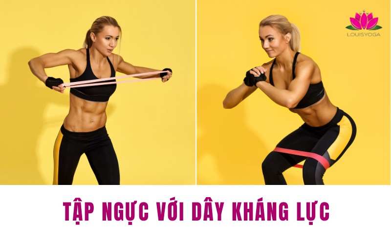 Bài tập ngực với dây kháng lực giúp vòng 1 săn chắc và khoẻ mạnh