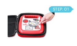 Bật nguồn -Cách sử dụng máy huấn luyện sốc tim/khử rung tim - AED trainer