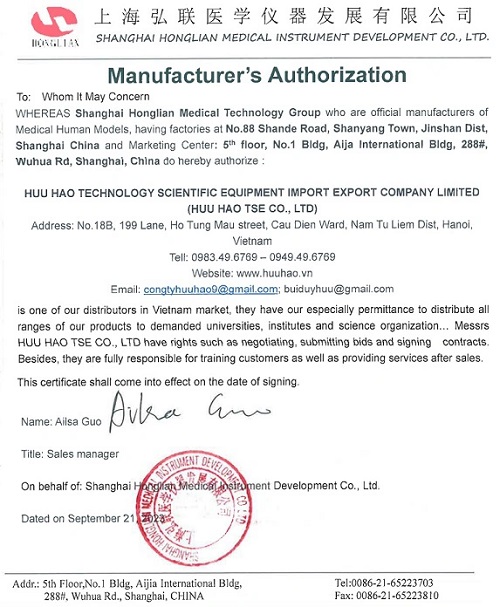 MÔ HÌNH ĐÀO TẠO NGHỀ Y TẾ SHANGHAI HONGLIAN MEDICAL - TRUNG QUỐC