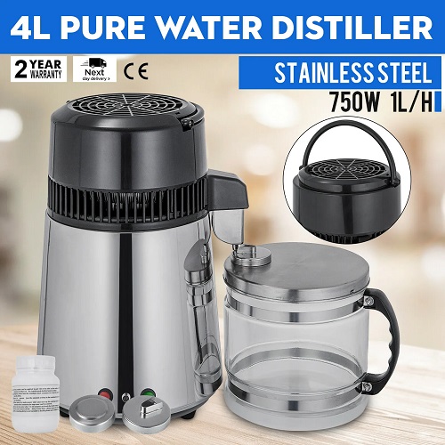 MÁY CHƯNG CẤT NƯỚC ĐỂ BÀN 1 LÍT/GIỜ HH-SC-3-SILVER
