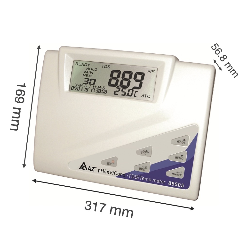 MÁY ĐO CHẤT LƯỢNG NƯỚC ĐỂ BÀN AZ 86505 - PH/ORP/ĐỘ DẪN/TDS/ĐỘ MẶN