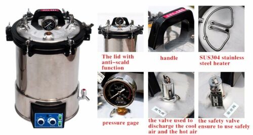 NỒI HẤP TIỆT TRÙNG HƠI NƯỚC BẰNG THÉP KHÔNG GỈ 24L YX-24LDJ JIBIMED