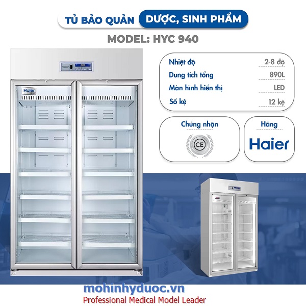 TỦ LẠNH DƯỢC PHẨM THỂ TÍCH LỚN HAI CÁNH HYC-940