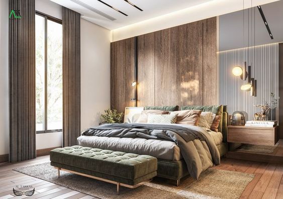 Mẫu ốp nhựa phòng ngủ đẹp với tấm ốp nhựa vân gỗ 