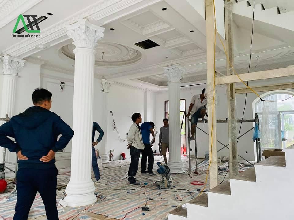 cách thi công phào chỉ nhựa PU
