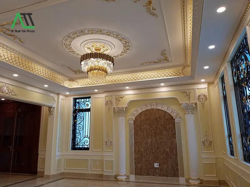 cách thi công phào chỉ nhựa PU