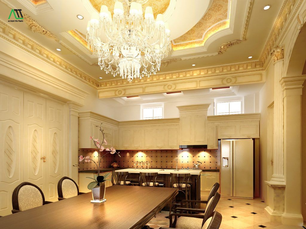 Các mẫu phào chỉ trang trí phòng bếp vừa tinh tế lại hiện đại