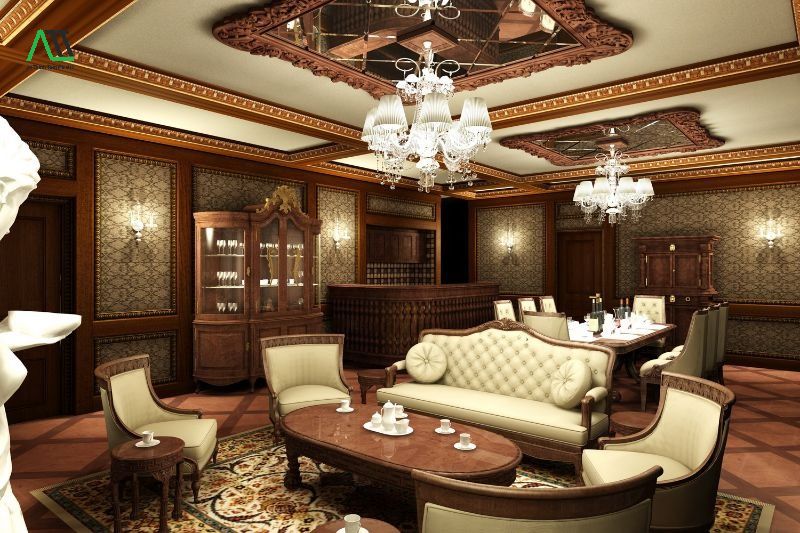  Cách trang trí phào chỉ cho phòng khách cổ điển